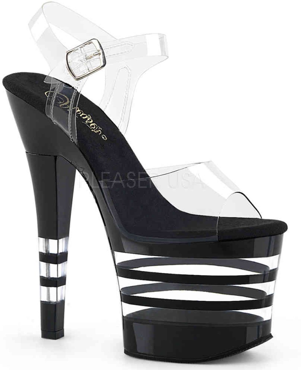 EU 36 = US 6 | RADIANT-708LN | 7 Heel, 3 1/4 Lined PF Ankle Strap Sandal